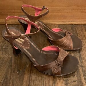 Ladonna Strappy Brown Leather Heels